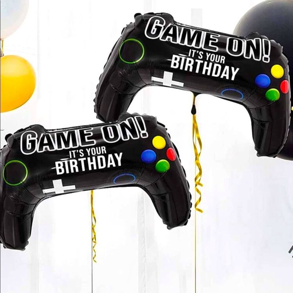Gamepad Shaped Birthday Balloons, 4 pieces, New